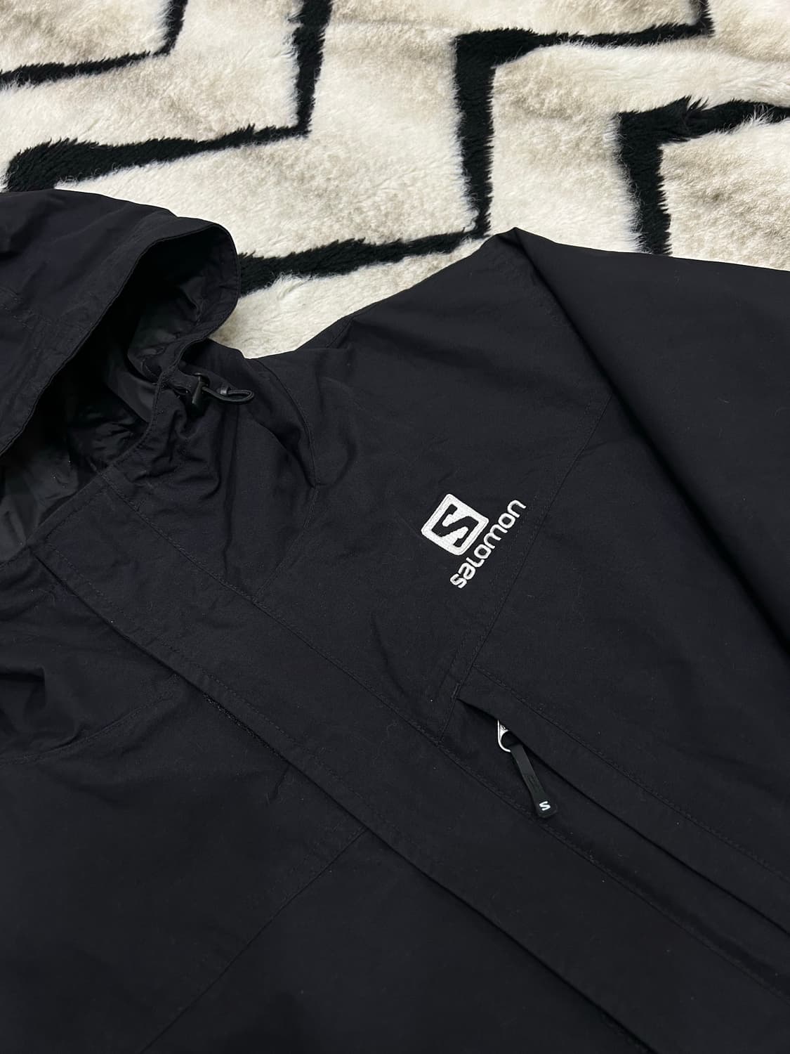 [XL]살로몬 파워윈드 프루프 후드 바람막이/블랙/기모 상품이미지1