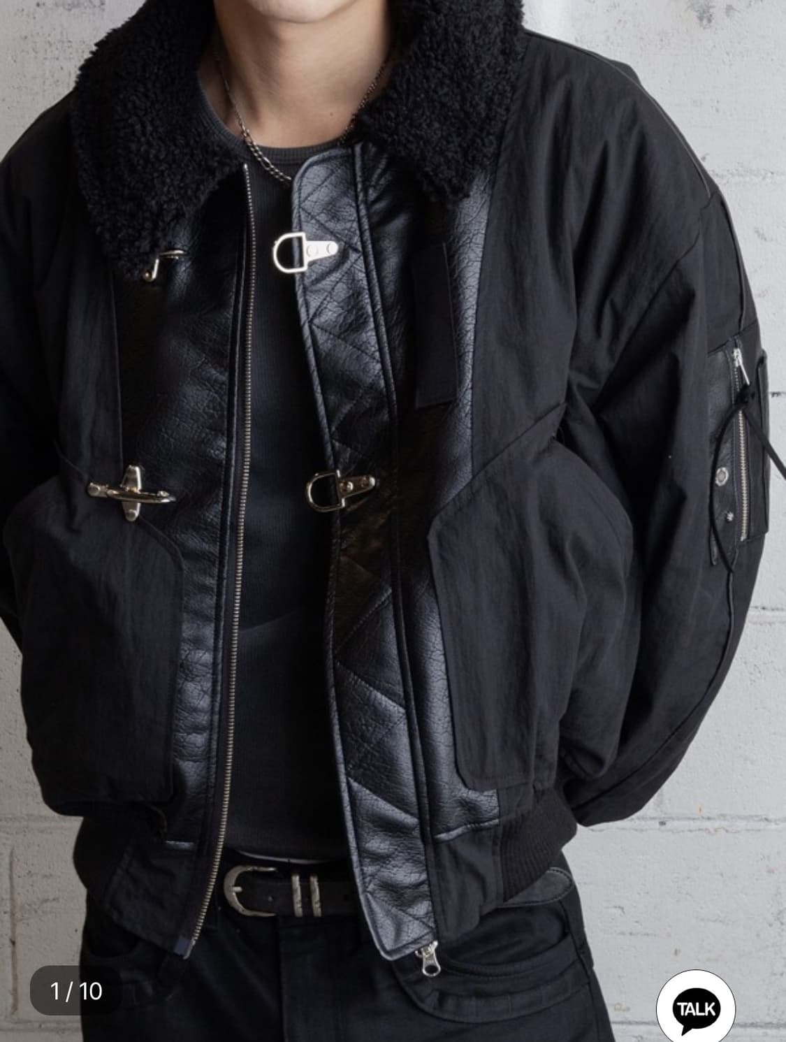 RSSC x 포그서비스 파이어맨 레더 믹스 코튼 봄버 자켓 [1사이즈] 상품이미지1