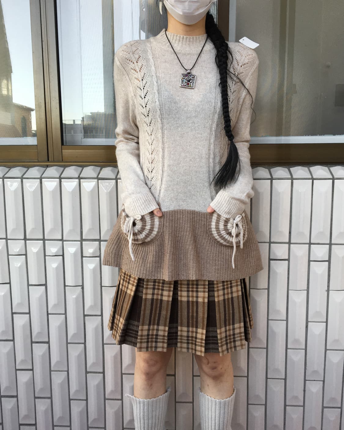 Check pattern pleats skirt 상품이미지5