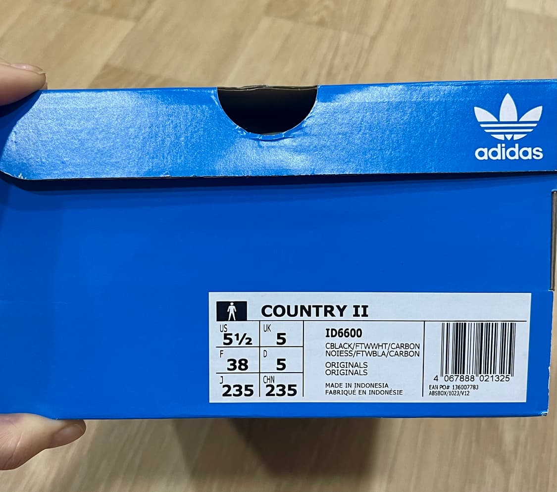 Adidas 새상품/235 아디다스 컨트리 II 블랙 화이트 상품이미지7