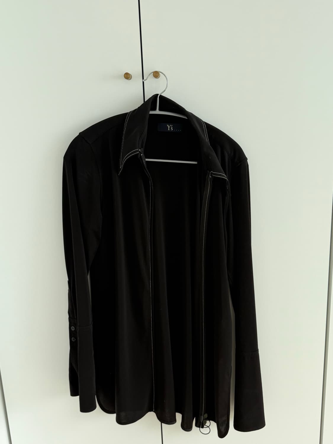 요지야마모토 롱 슬립 집업 탑 상품이미지2