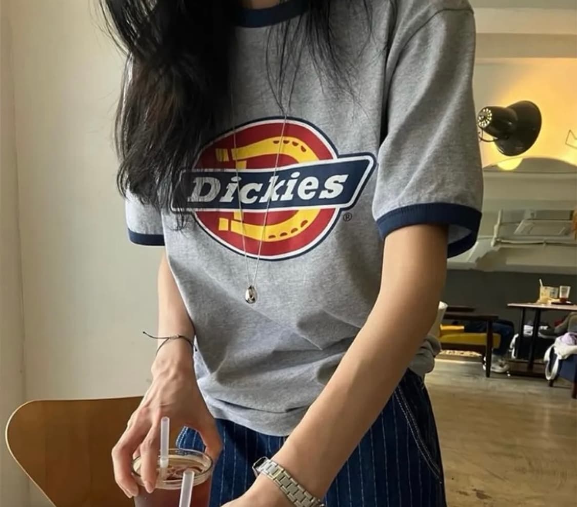 Dickies 디키즈 26ss 올드스쿨 트리로고 링거 반팔티셔츠 상품이미지1