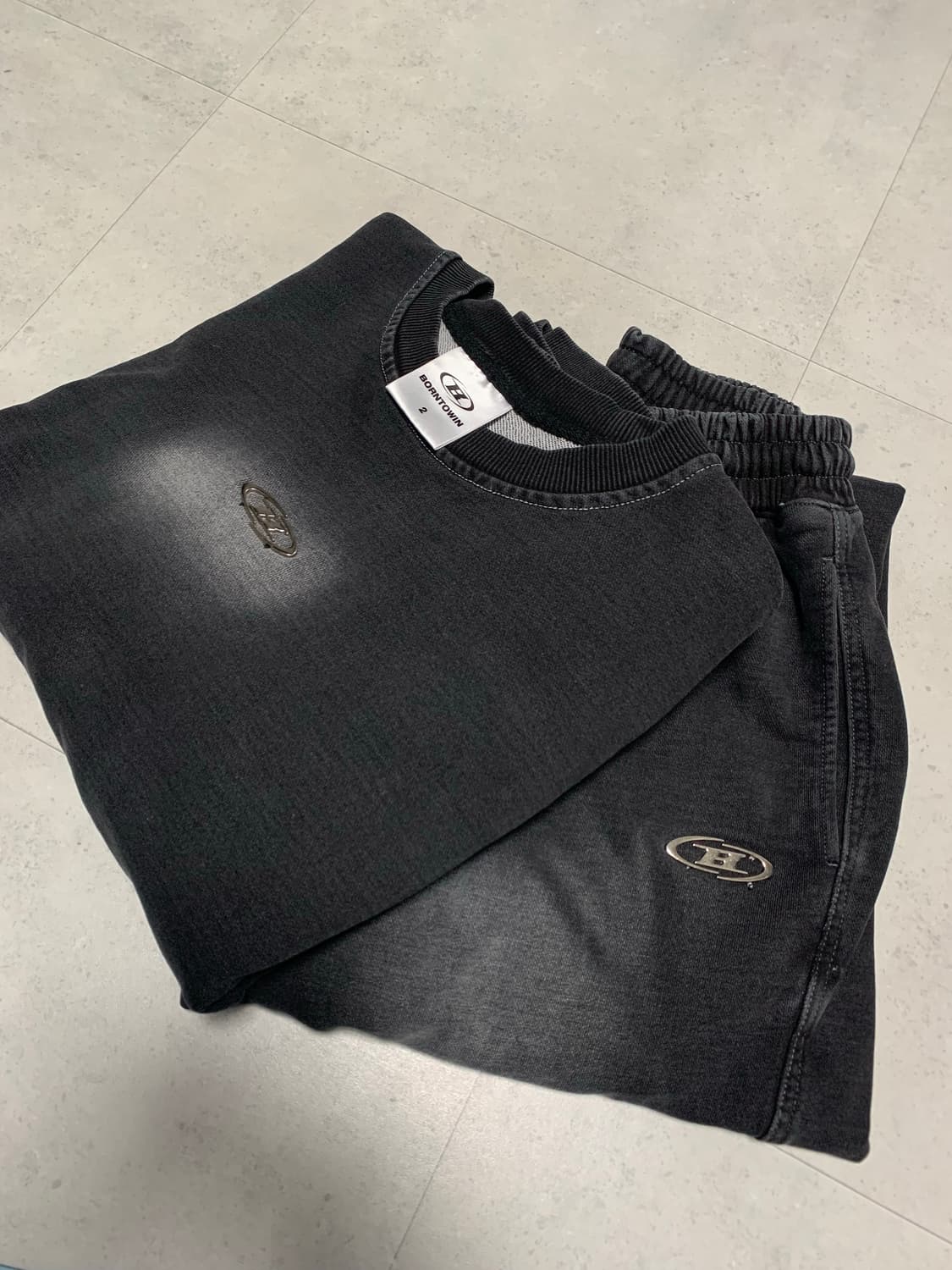 품절상품급처)본투윈 데님라이크 셋업 상품이미지6