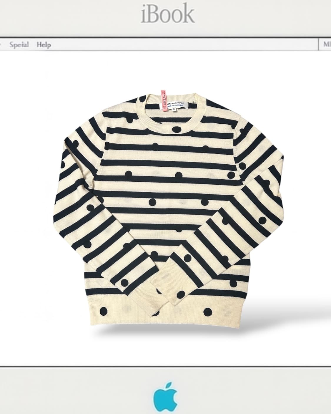 꼼데가르송 도트 스트라이프 아이보리 니트 스웨터 상품이미지1