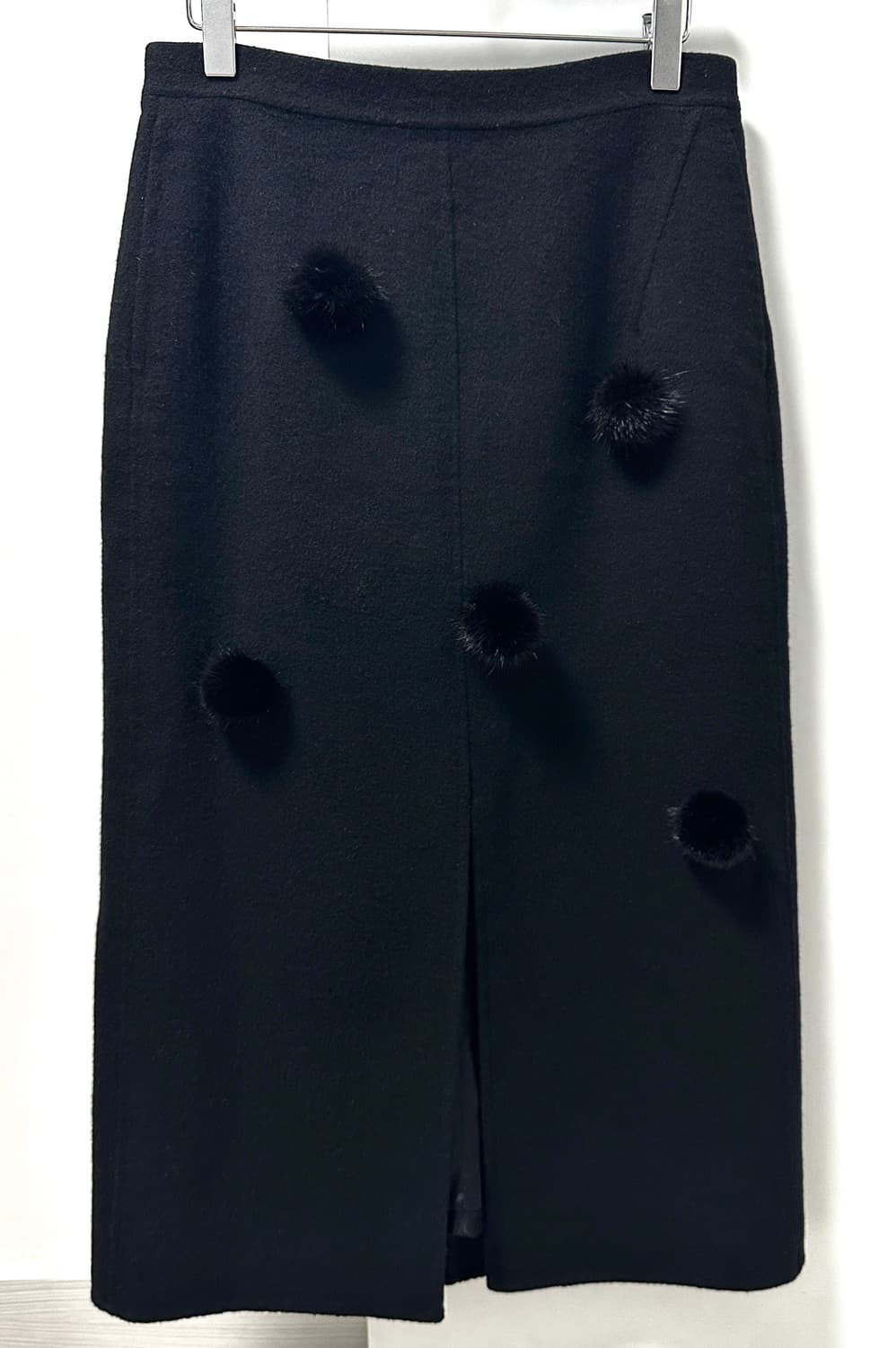 여성 핸드메이드 천연밍크 폼폼이 울 스커트 S사이즈 상품이미지2