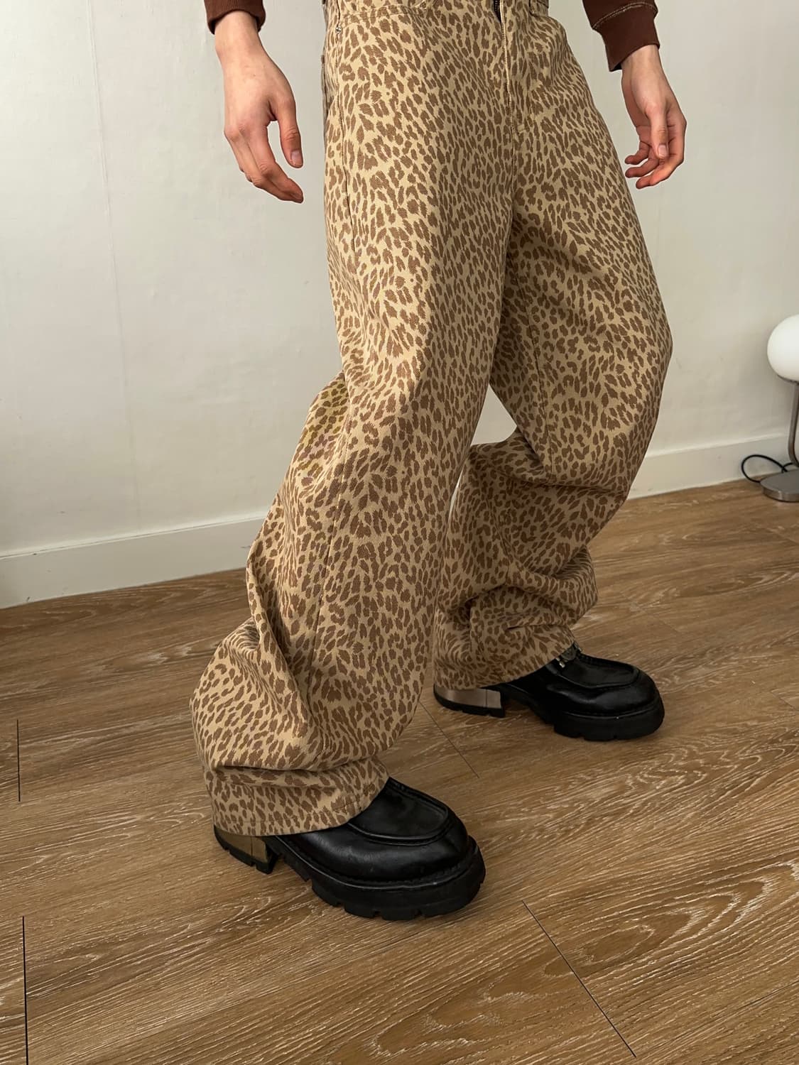 MOHHE 레오파드 스트레이트 진 상품이미지1