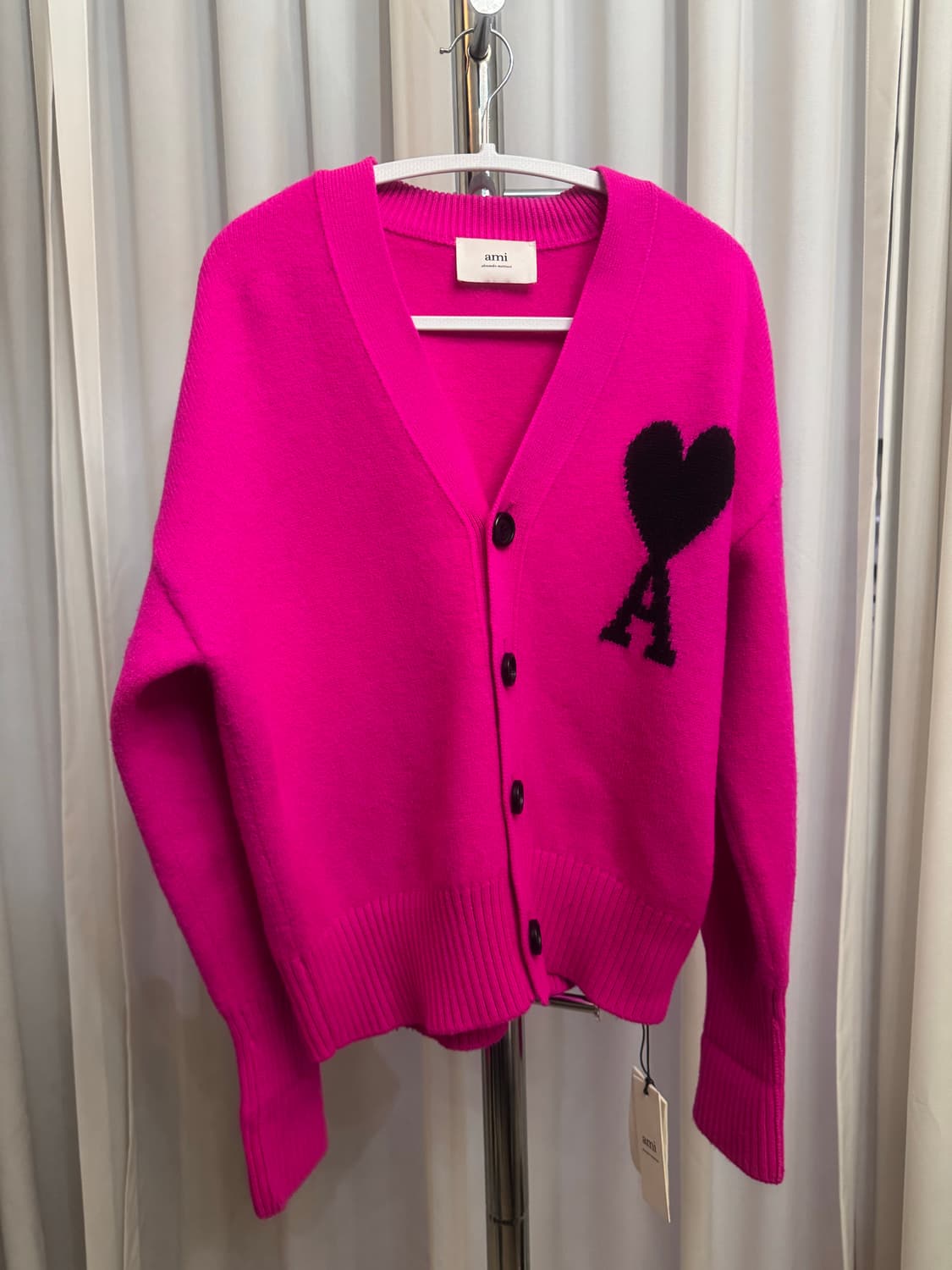 AMI 아미 드 코르 오버사이즈 인타르시아 빅 로고 가디건 상품이미지8