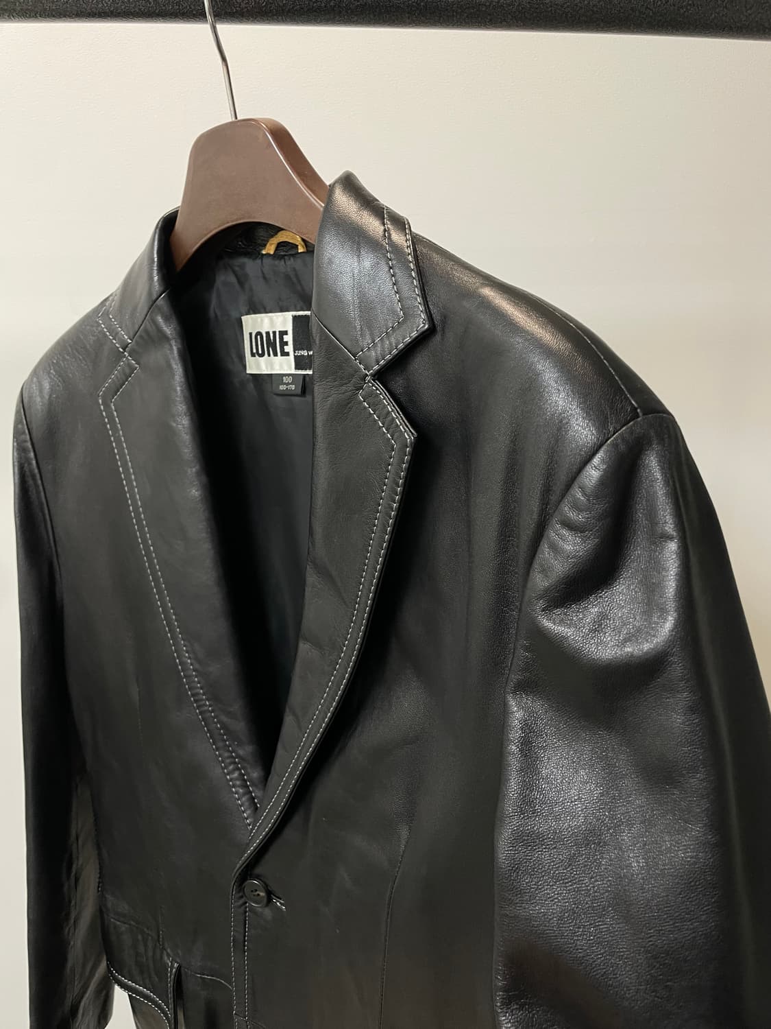 (100) Lone 론 준지 정욱준 양가죽 스티치 블레이저 자켓 상품이미지2
