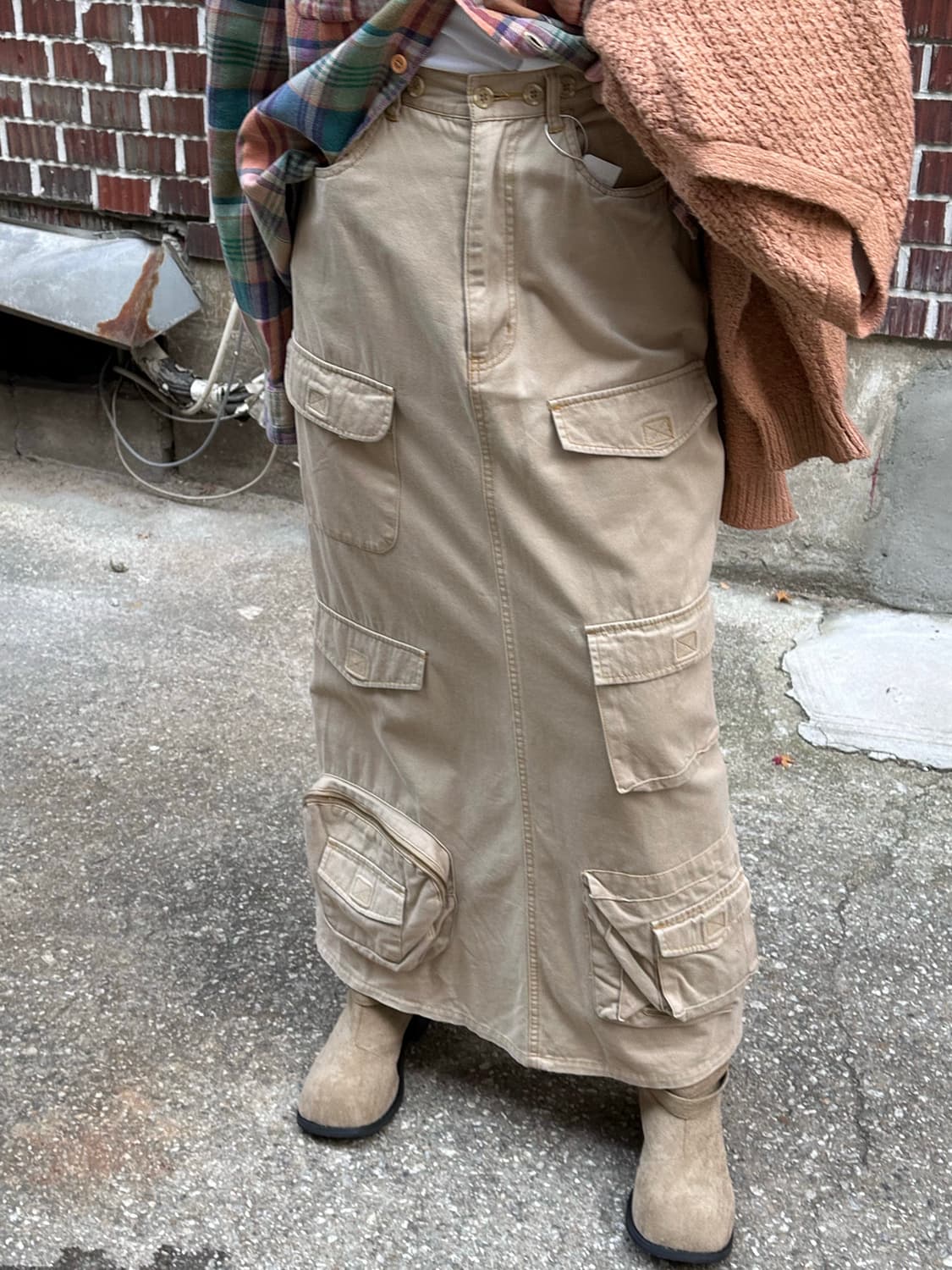 아베크롬비 가디건 폴로 셔츠 포켓 스커트 코디세트 상품이미지5