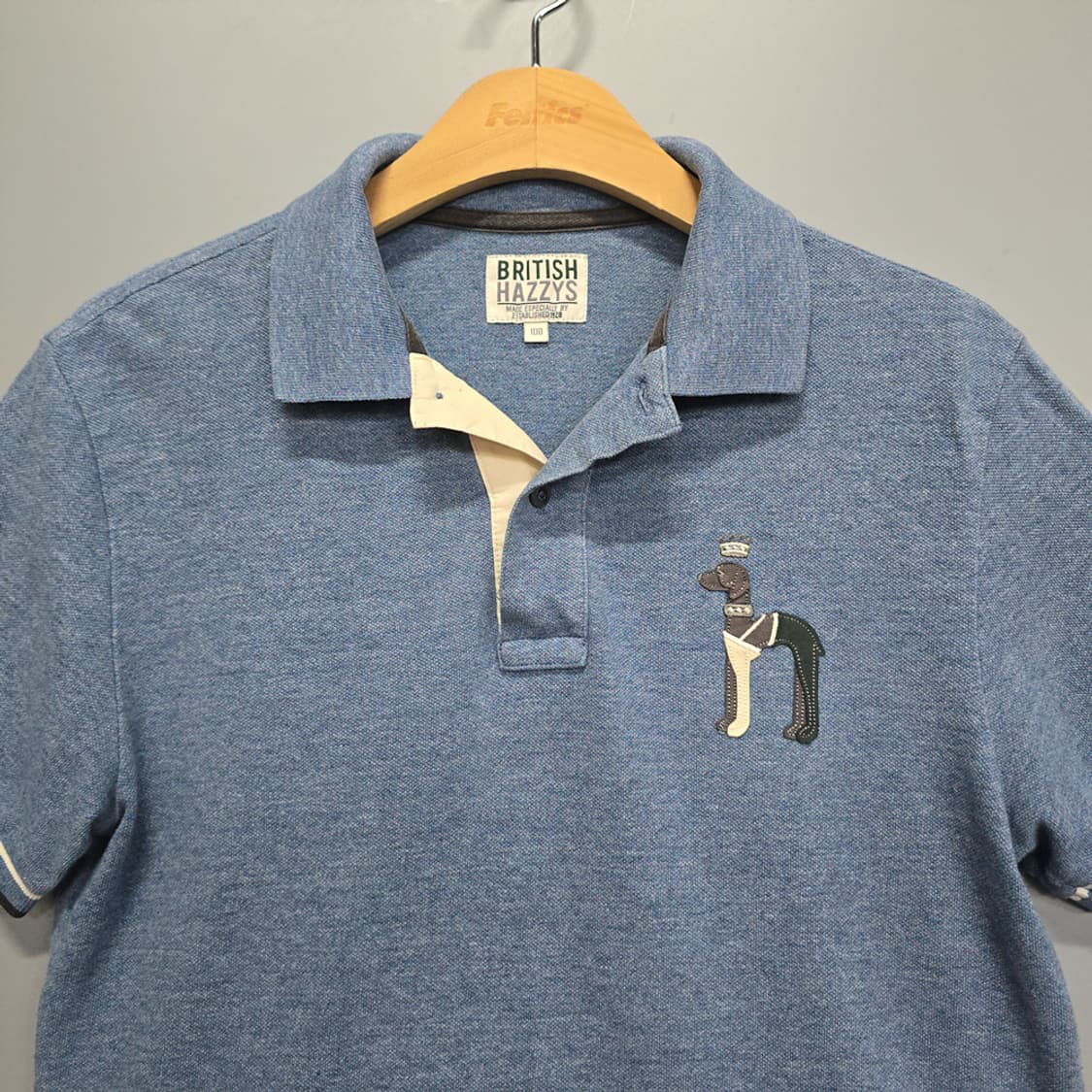 헤지스(HAZZYS) 브리티시 퍼피 자수 슬림핏 카라티 100 상품이미지2