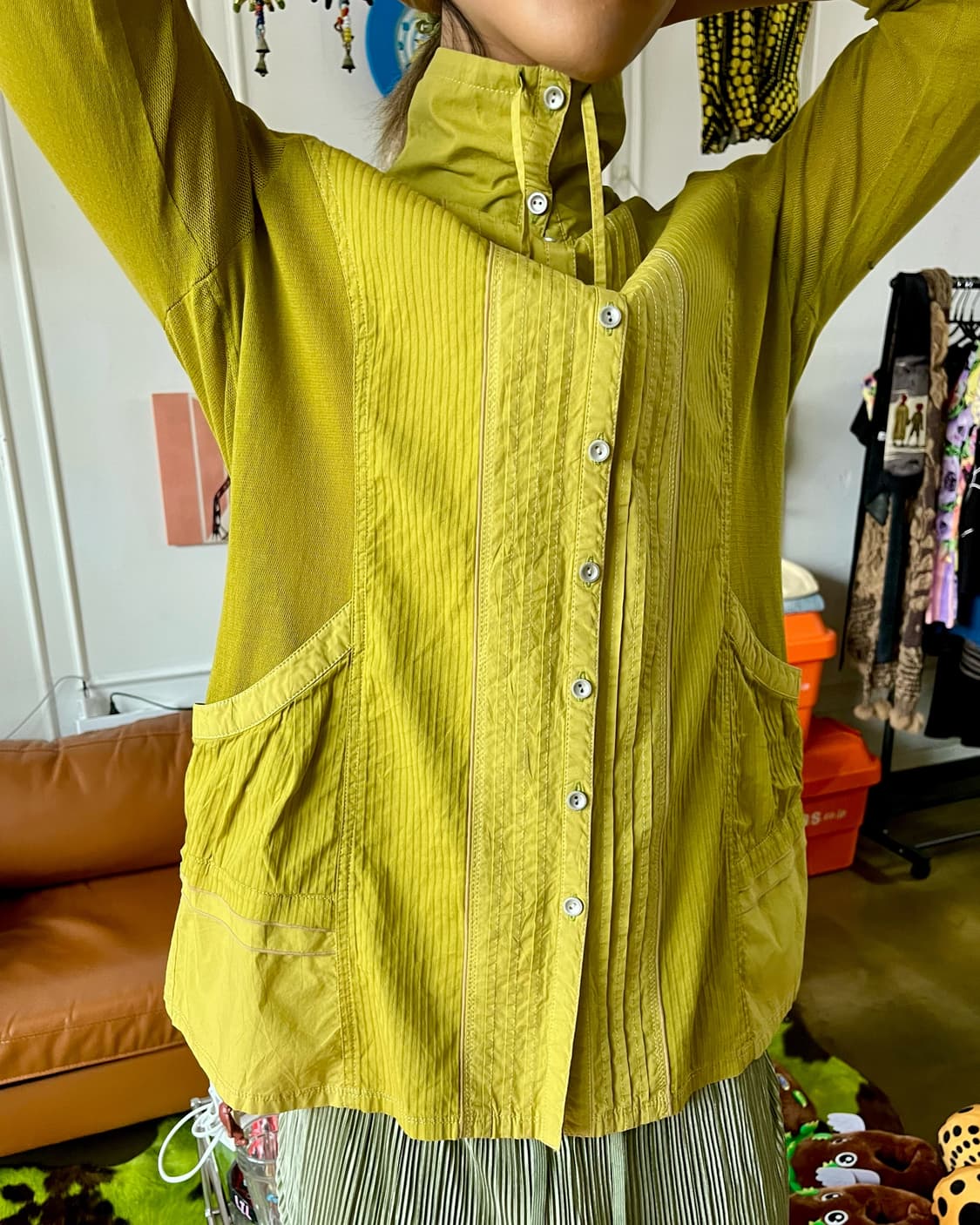 KANSAI BIS Mixed Pleats High-Neck Jacket 상품이미지2