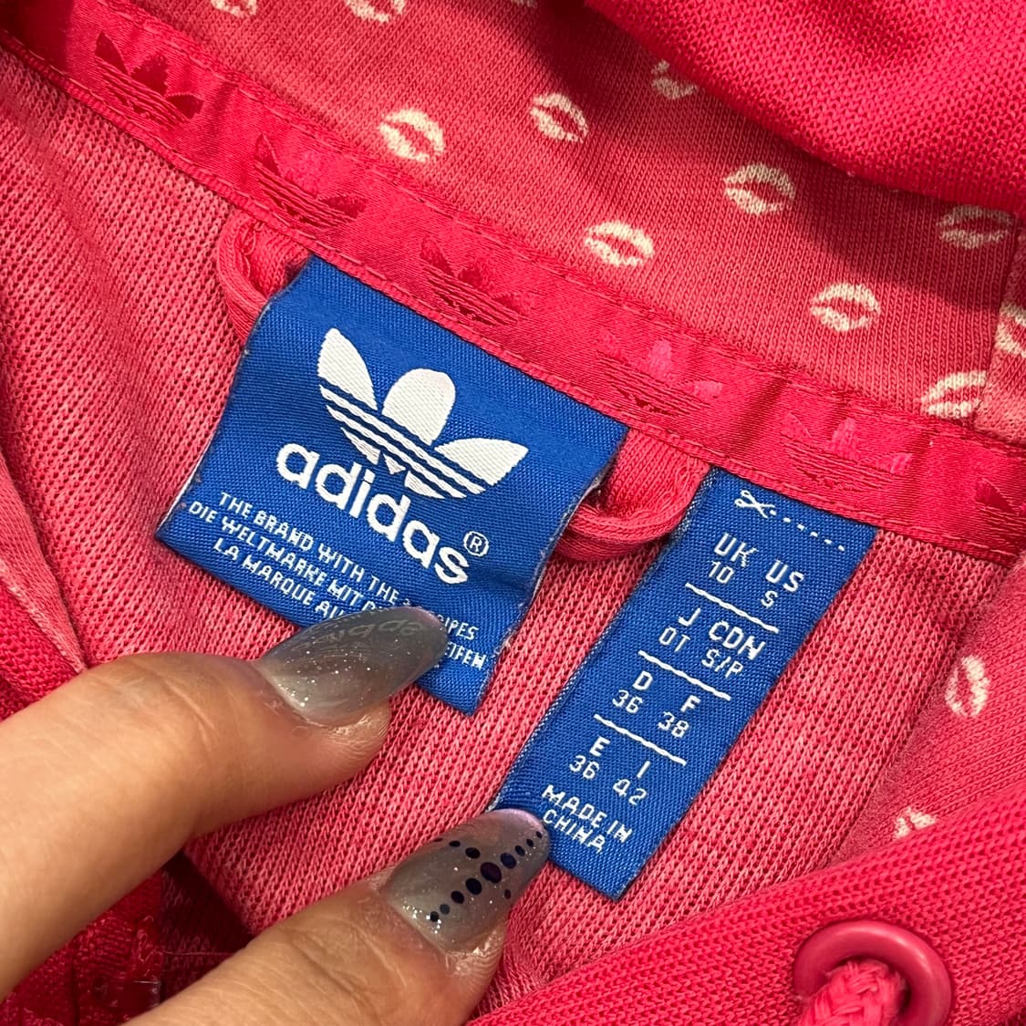 S 아디다스 핑크 후드 져지 상품이미지5