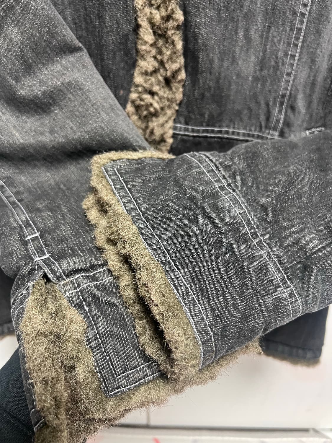 jpn vtg 일본 빈티지 흑청 데님 퍼 트리밍 자켓 상품이미지6