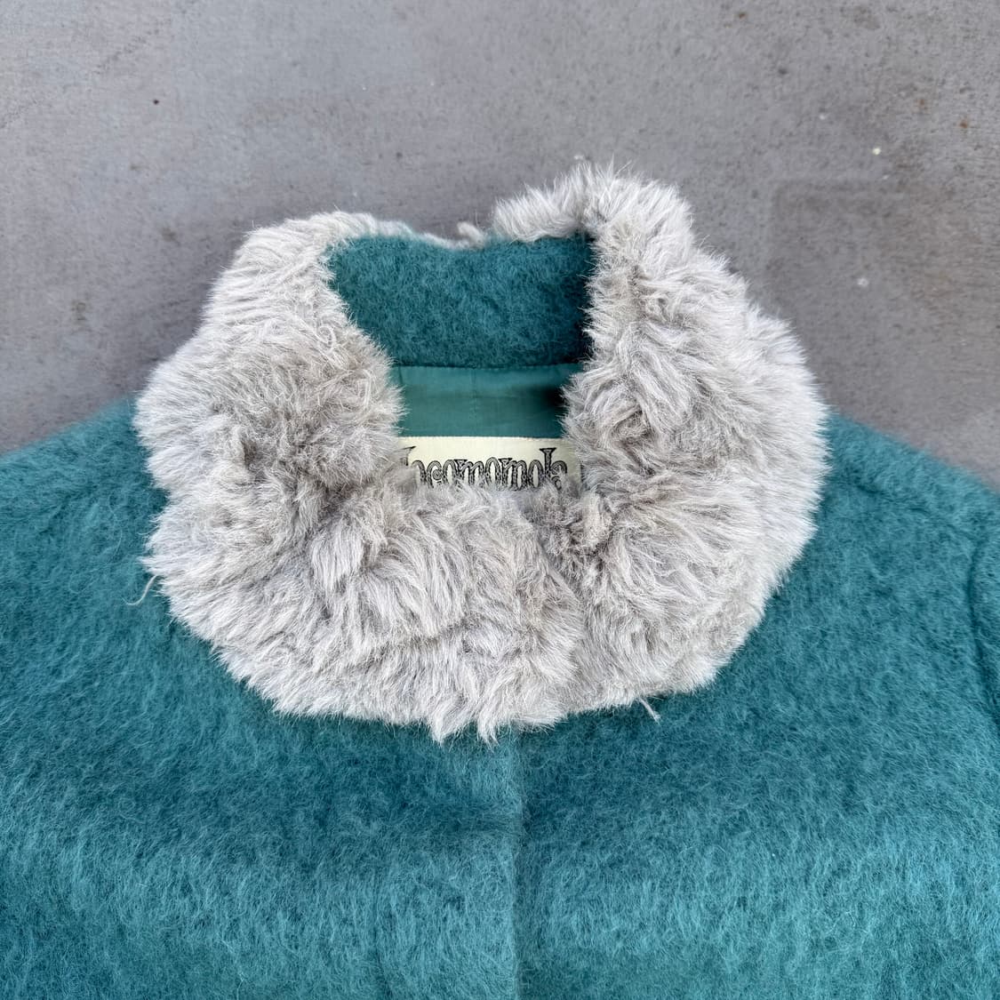 JOCOMOMOLA 민트 트리밍 퍼 코트 상품이미지5