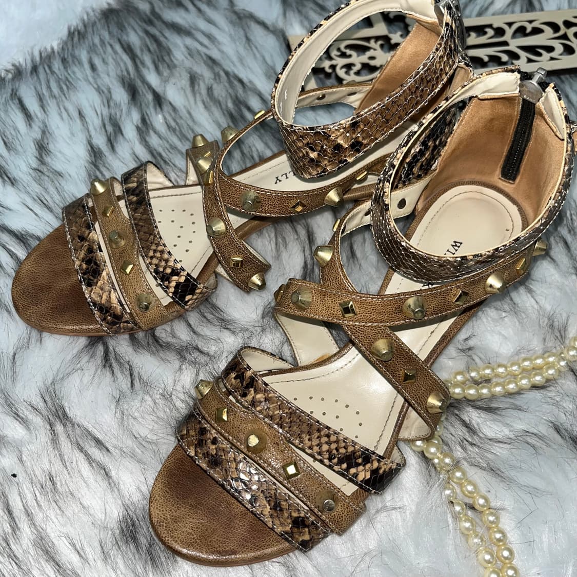 빈티지 파에톤 스터드 샌들힐 상품이미지3