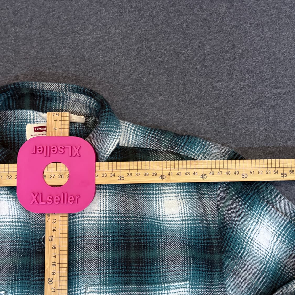 (L) Levi's 리바이스 플란넬 그린 컬러 셔츠  상품이미지6