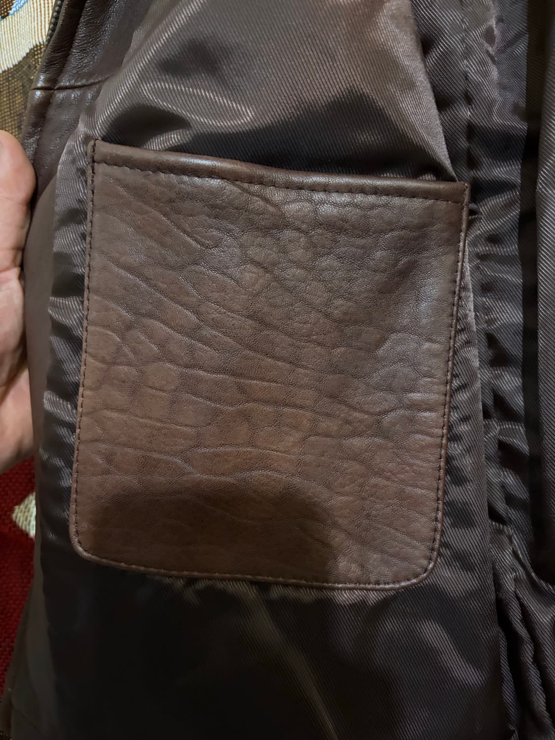 100) 00s 양가죽 싱글라이더 자켓 브라운 상품이미지6