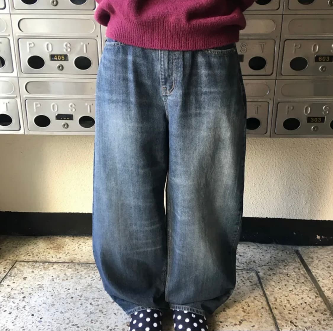 옐로우 포인트 와이드 팬츠 L 상품이미지2