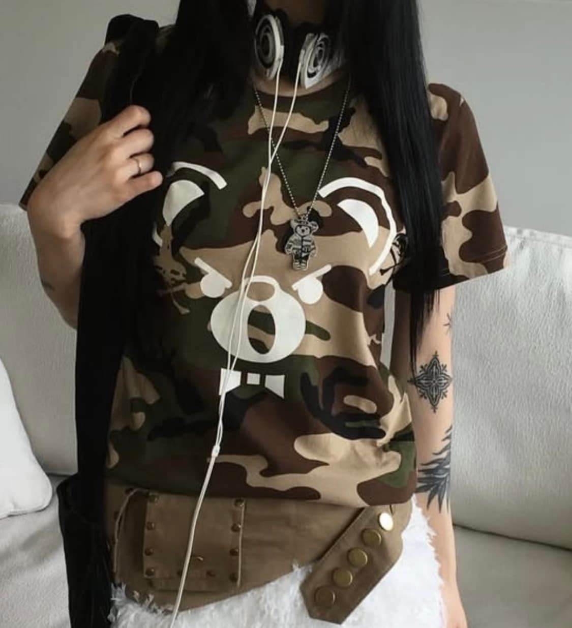 (오늘만 할인)히스테릭글래머 카모 퍽베어 반팔 상품이미지1