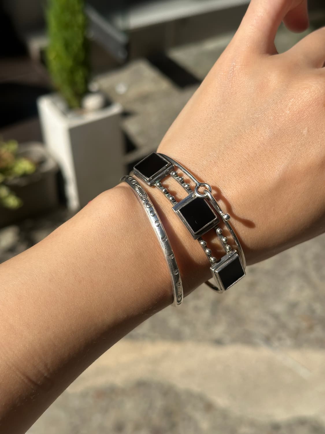 Vintage onyx 925silver bangle   상품이미지9