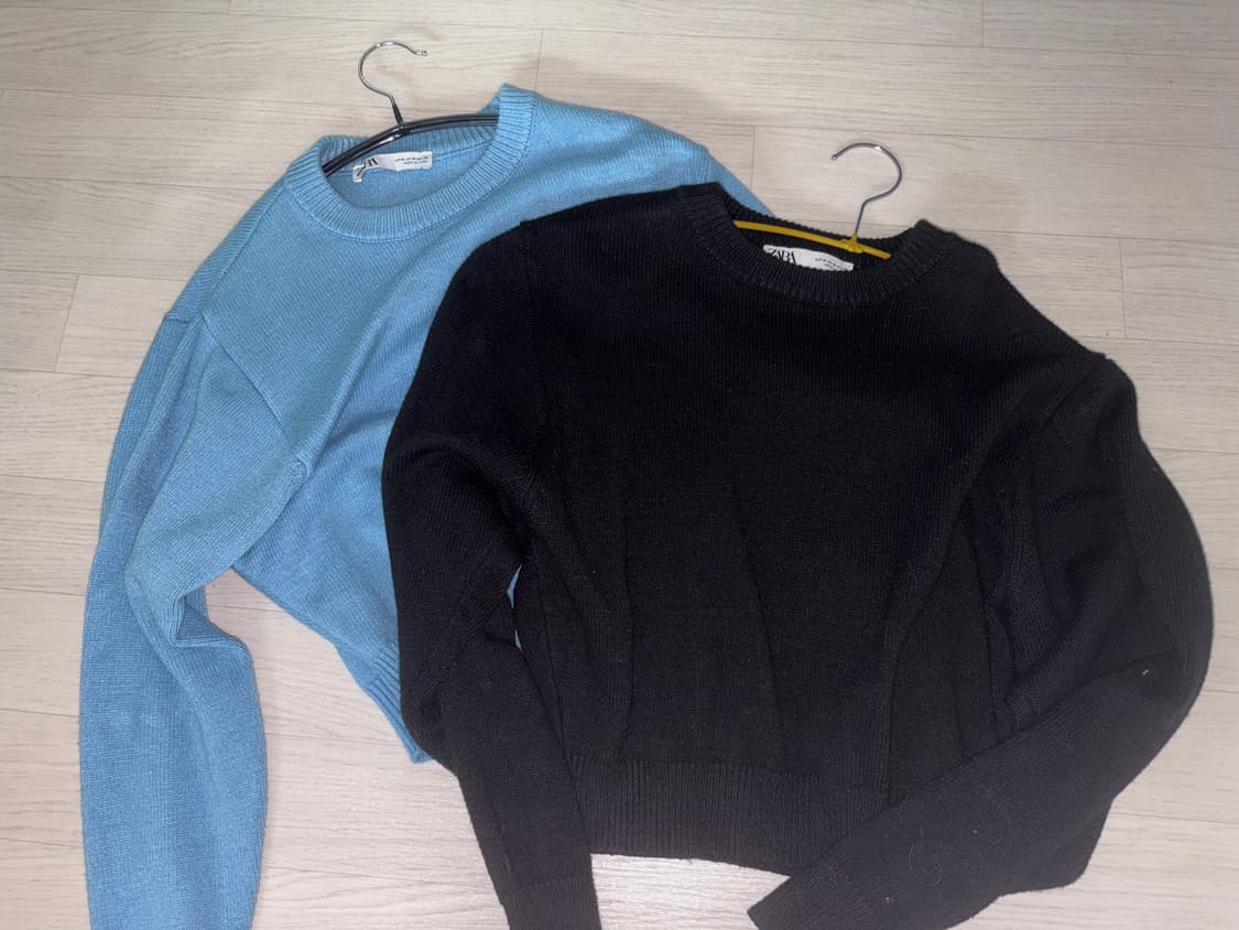 자라 니트 블루 블랙 상품이미지1