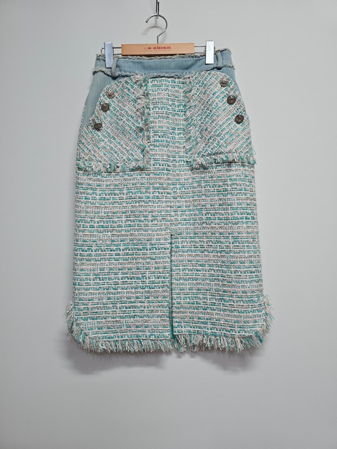 오즈세컨 트위드 데님 포인트 스커트 상품이미지1