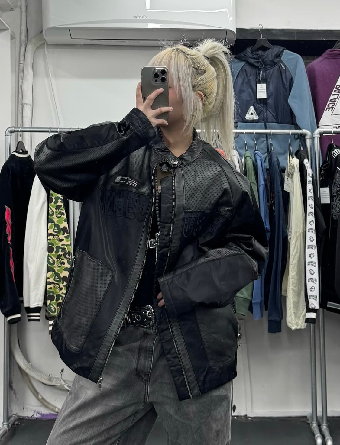 FUBU 푸부 양가죽 바이커 자켓 상품이미지1