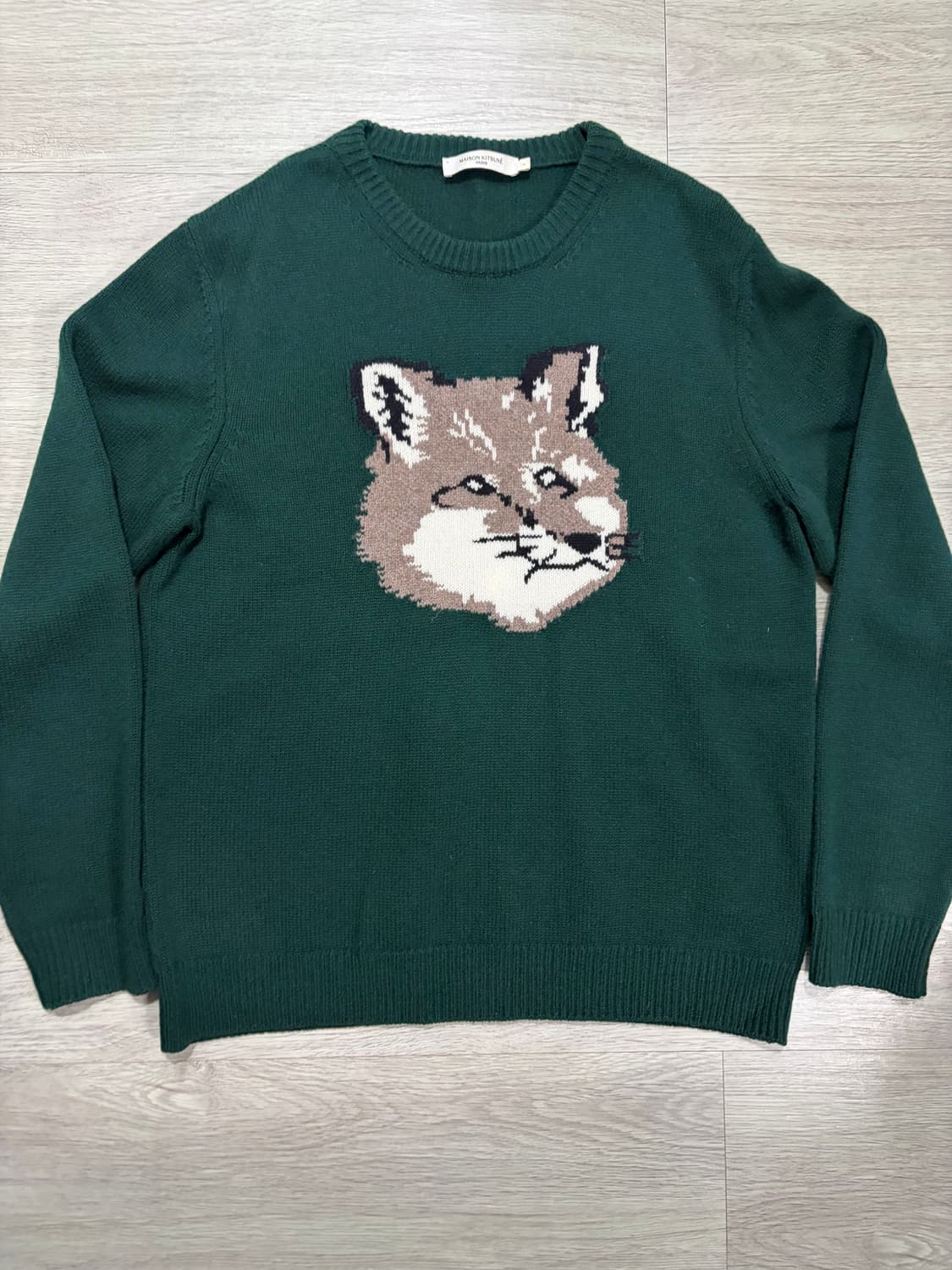 메종키츠네 빅 폭스 헤드 풀오버 니트 다크 그린 L 상품이미지2