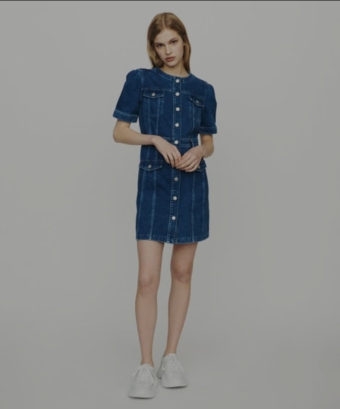 마쥬 엘비라 퍼프 소매 데님 미니 원피스 2 사이즈 상품이미지1