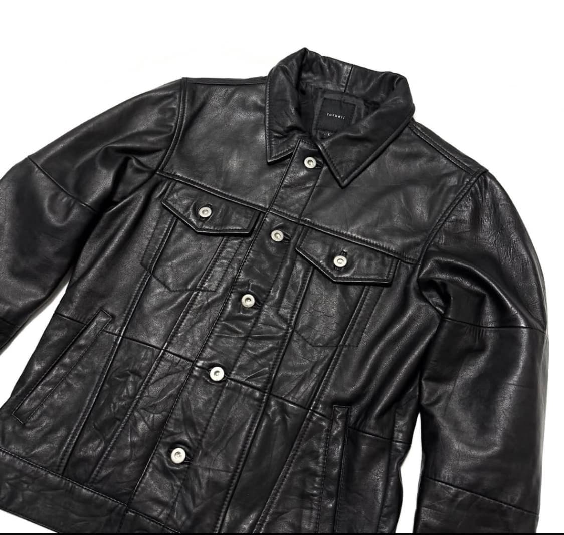 roshell 레더 패치워크 트러커 자켓 상품이미지2