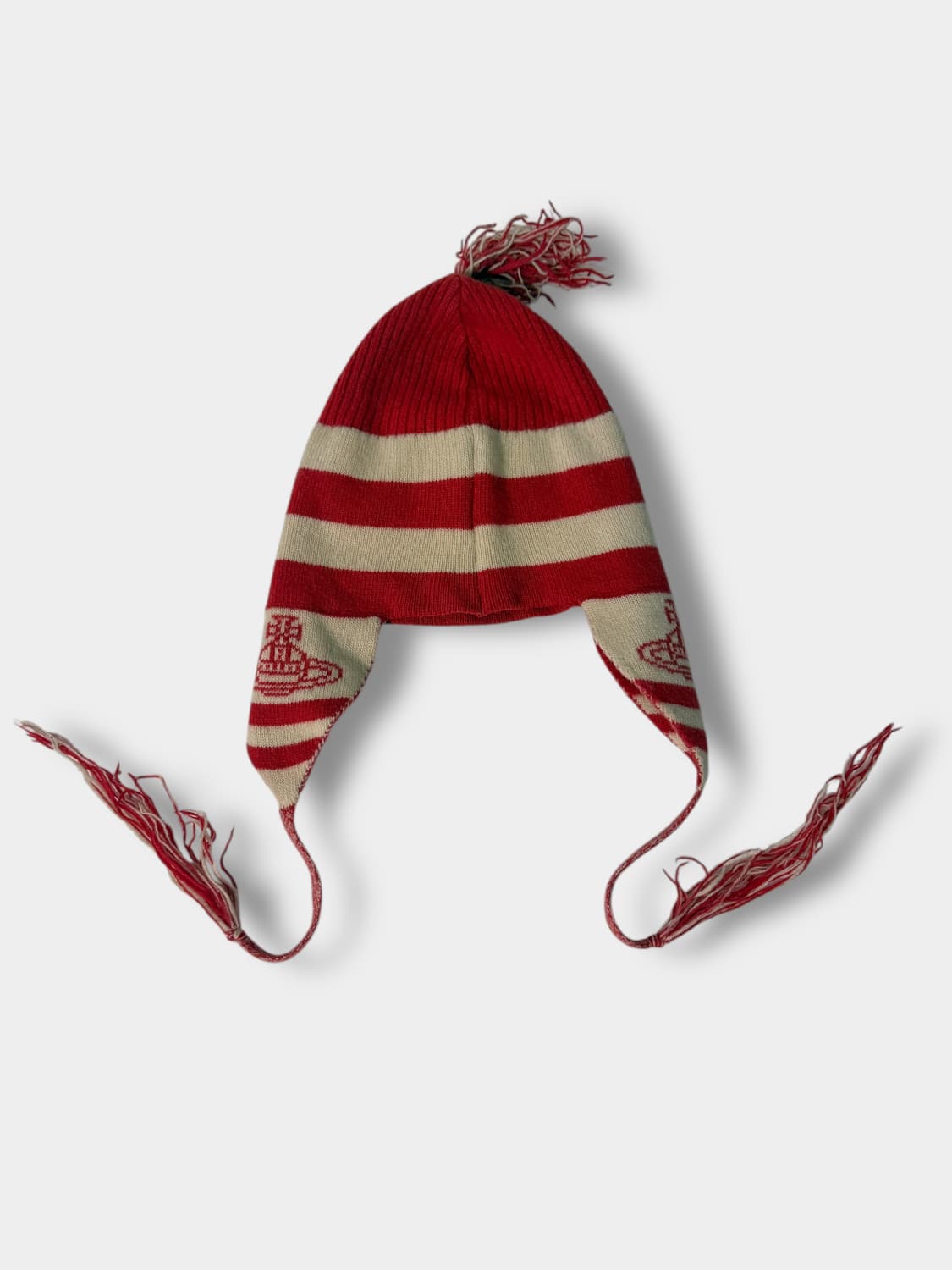 비비안 웨스트우드 00‘s 배색 스트라이프 이어플랩 비니 상품이미지2