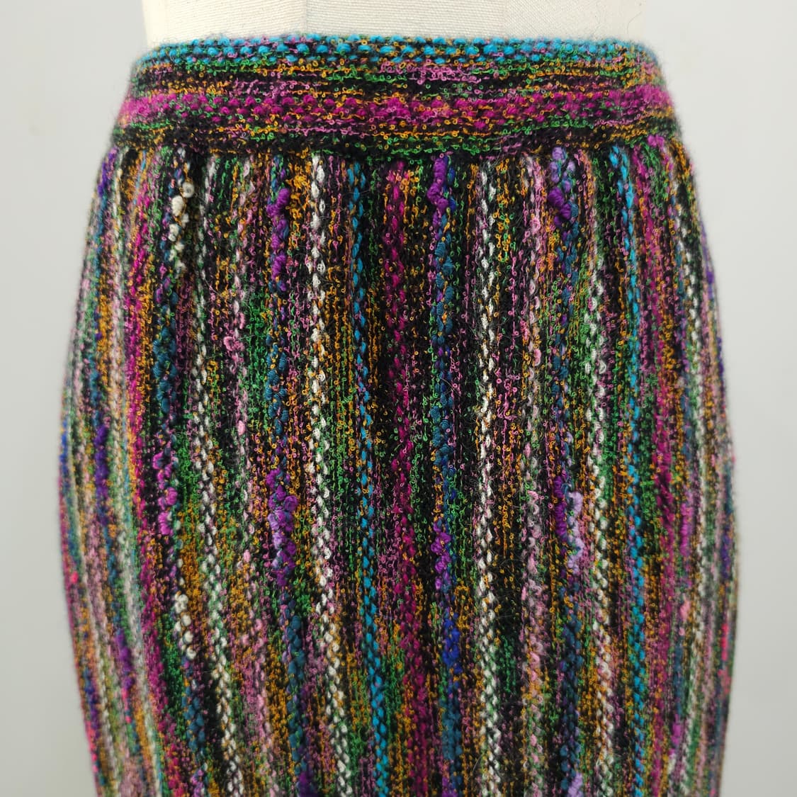 부클레 멀티컬러 A라인 트위드 니트 스커트 상품이미지2