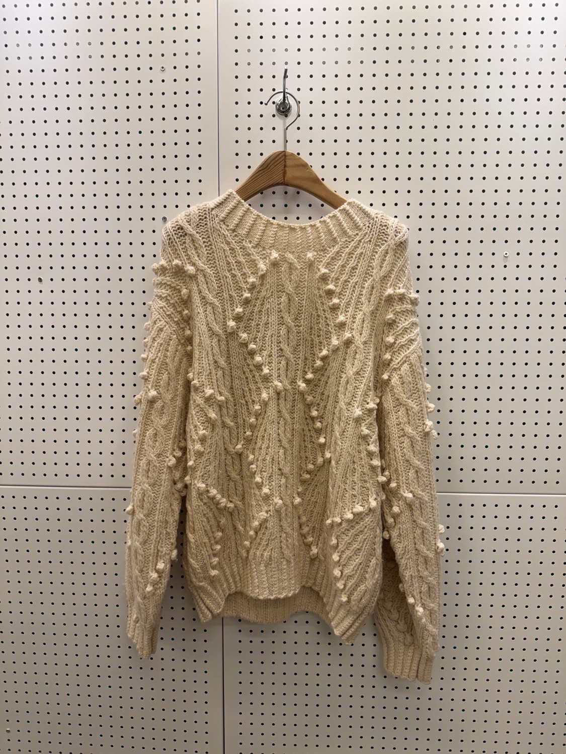 빈티지 울 패턴 아이보리 니트 U335 상품이미지2