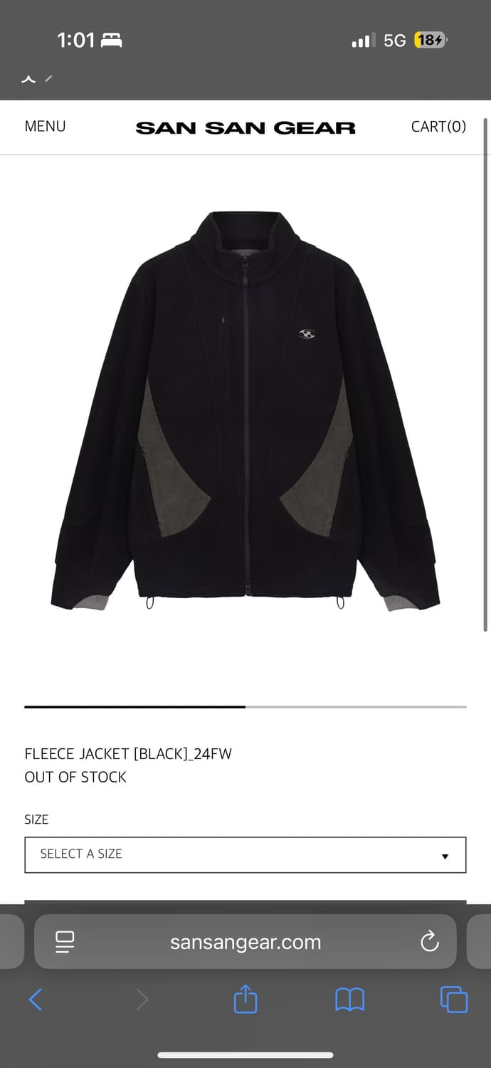 산산기어 플리스 자켓 블랙 24fw 상품이미지3