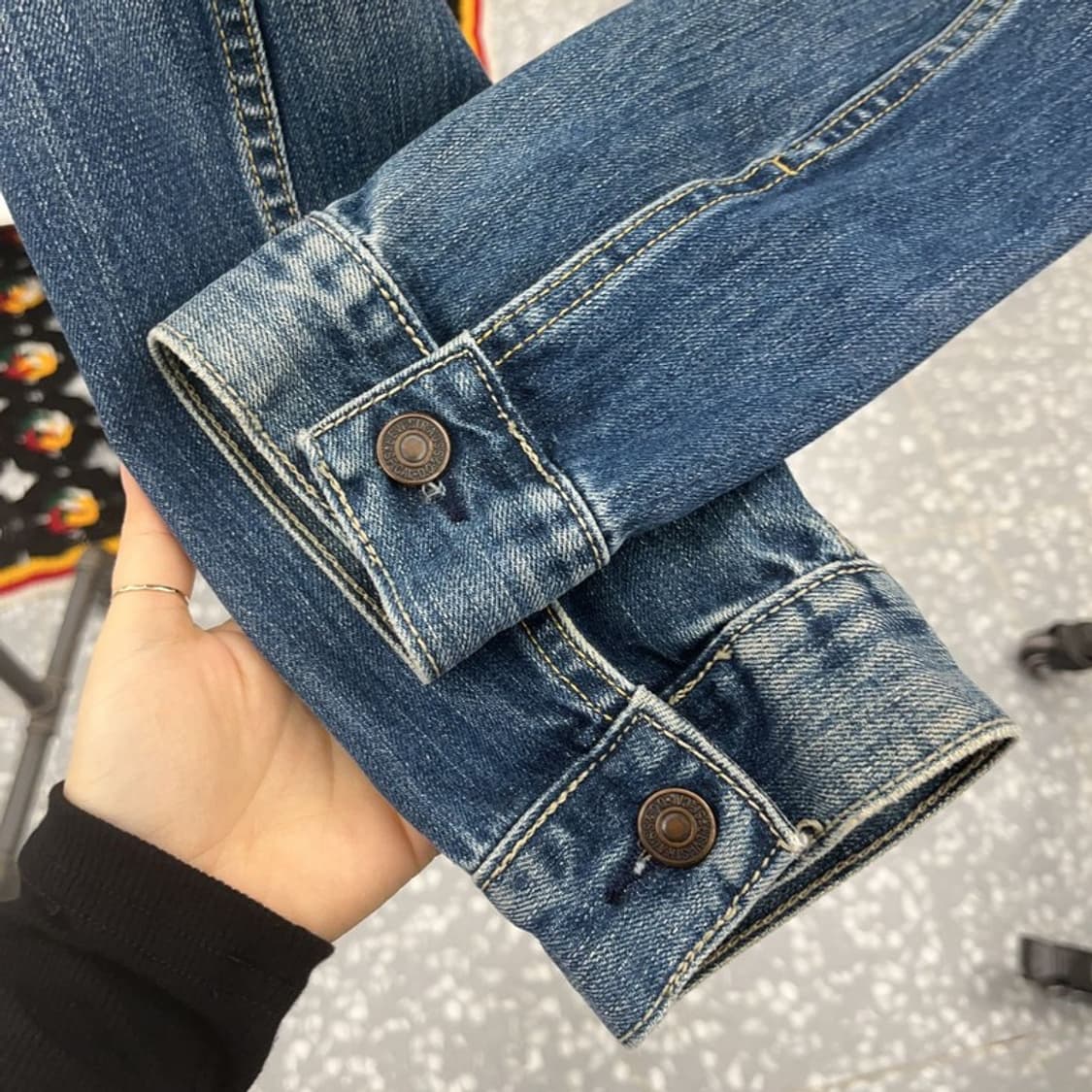 리바이스 70550 커스텀 유니크 크롭 데님 청자켓 M C08057 상품이미지8