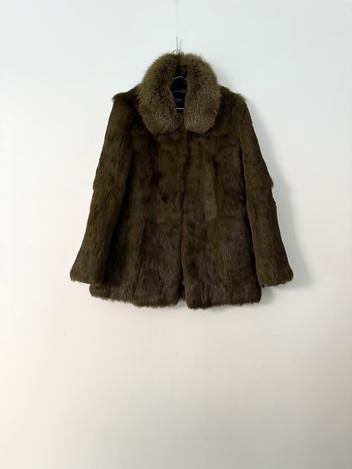 Elegant rabbit fur jacket / khaki 상품이미지1