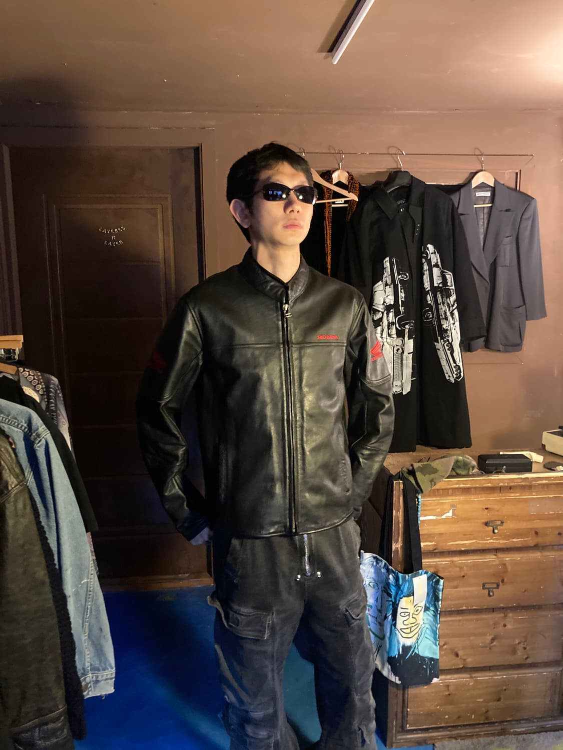 HONDA LEATHER RIDER JACEKT XXL 상품이미지1