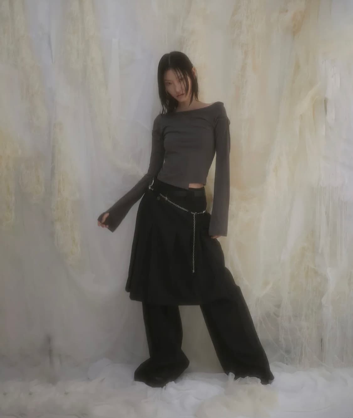 Flareup Pleats Midi Skirt Black 상품이미지3