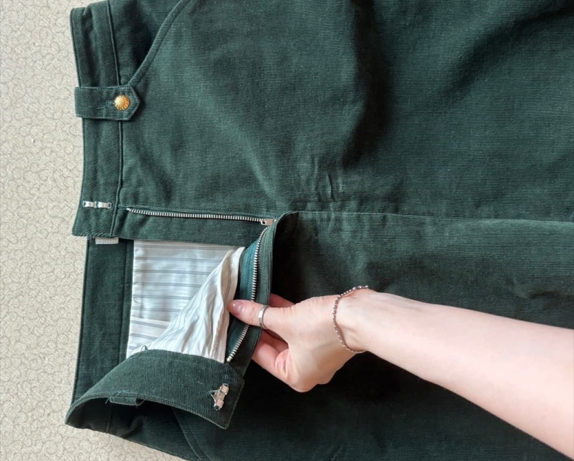 시엔느 코듀로이 스커트 그린 S 상품이미지3