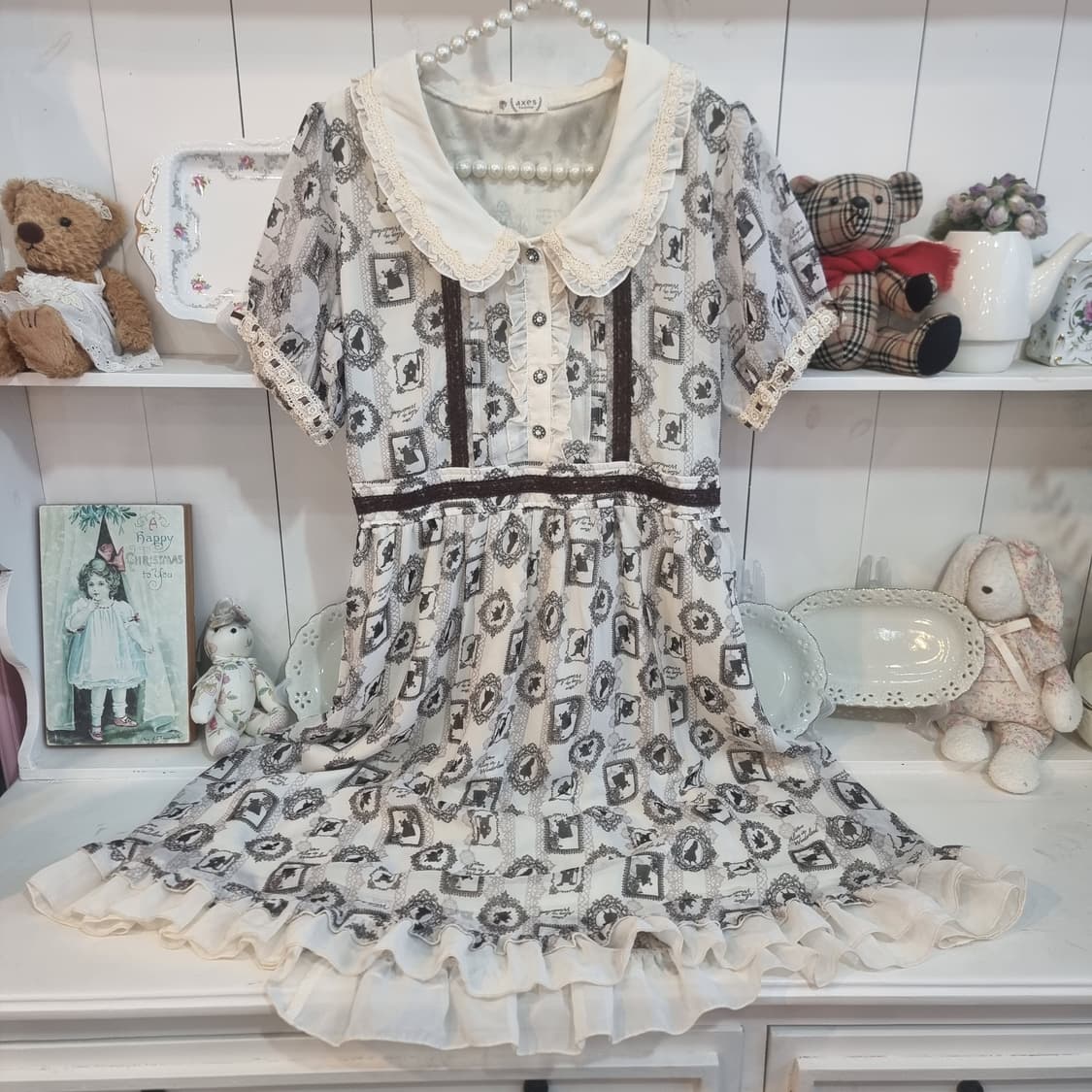 엑시즈팜 디즈니 앨리스 초코브라운 프린트 원피스 상품이미지6