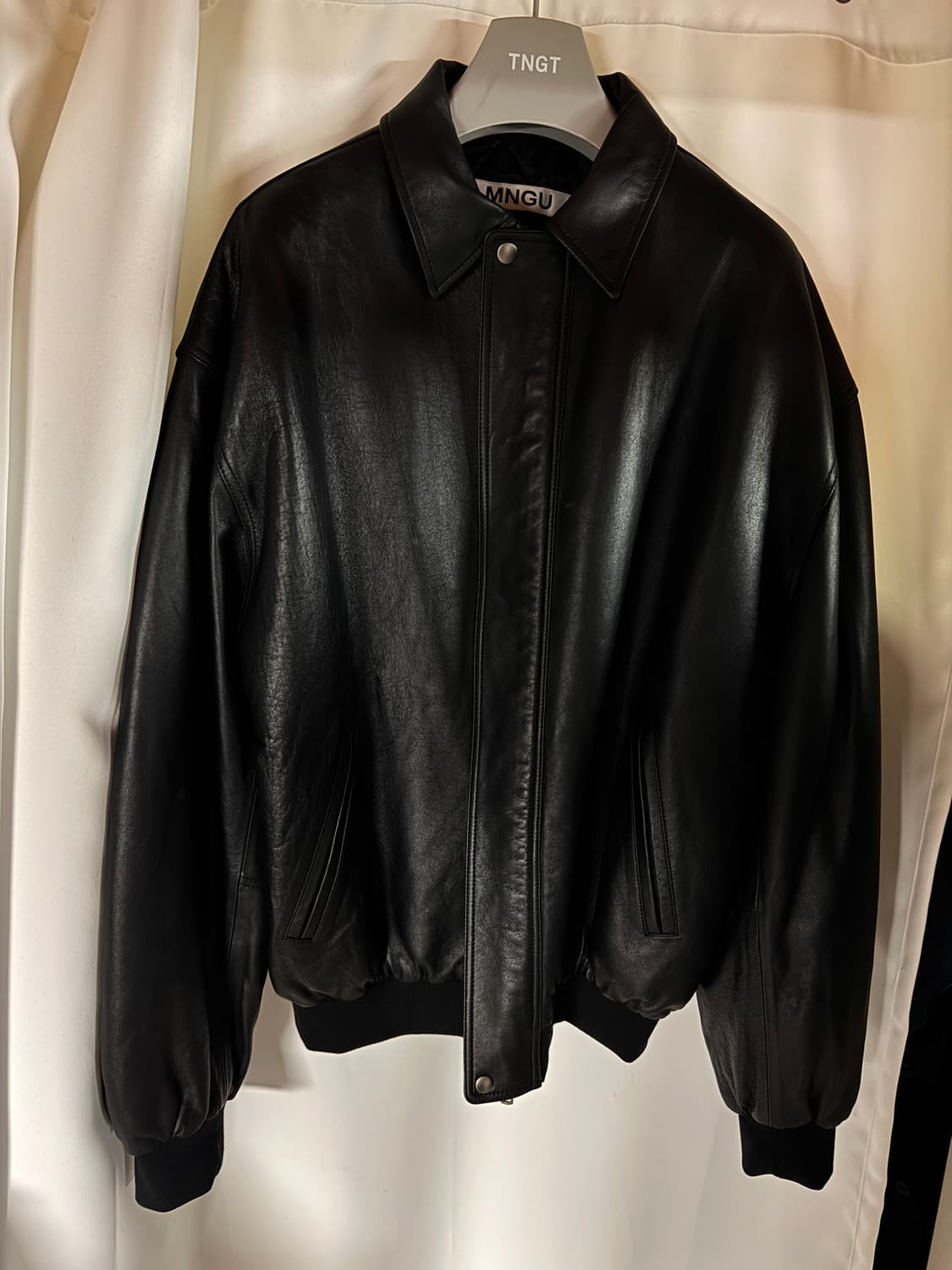 MNGU 오버사이즈드 램스킨 블루종 L 상품이미지3