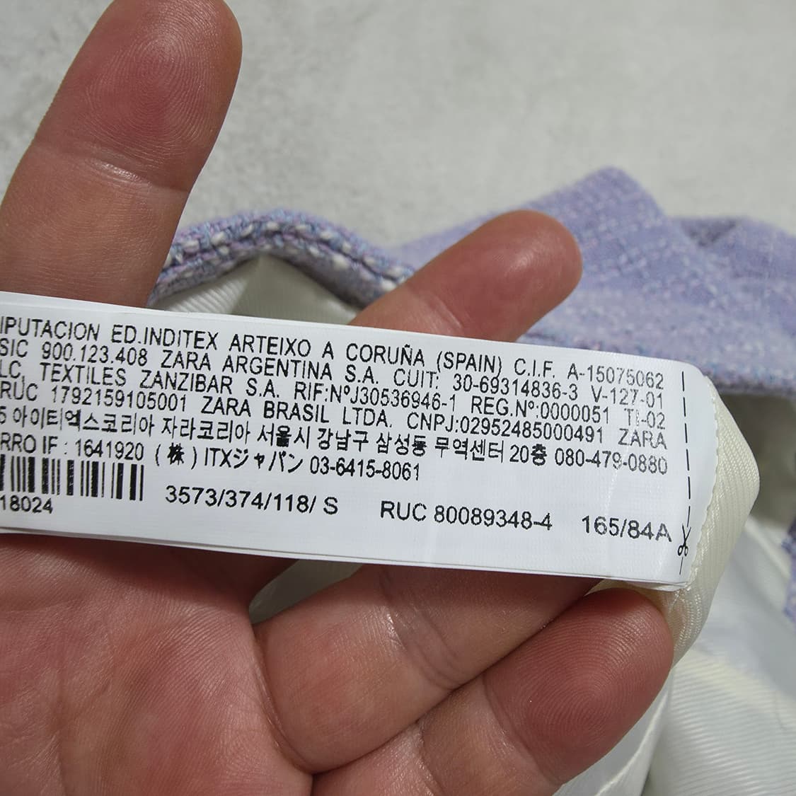 (S)여성 자라 트위드 반팔 자켓 퍼플 상품이미지4