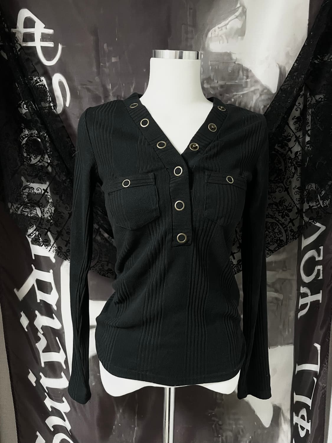 Jpn Punk Button Sleeve 락시크다크웨어갸루일본빈티지 상품이미지1