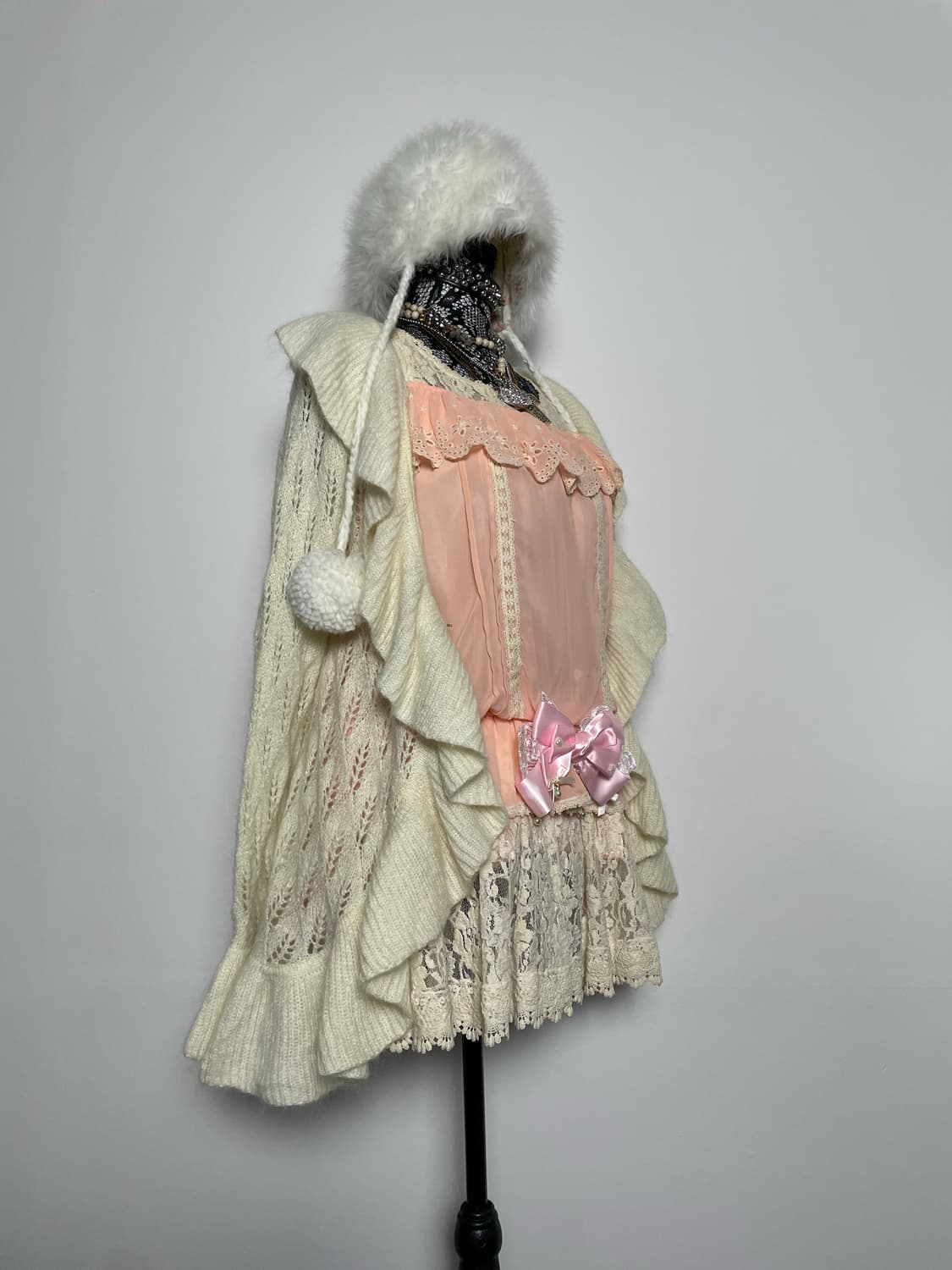 LIZ LISA 리즈리사 화이트 프릴 니트 가디건 상품이미지5