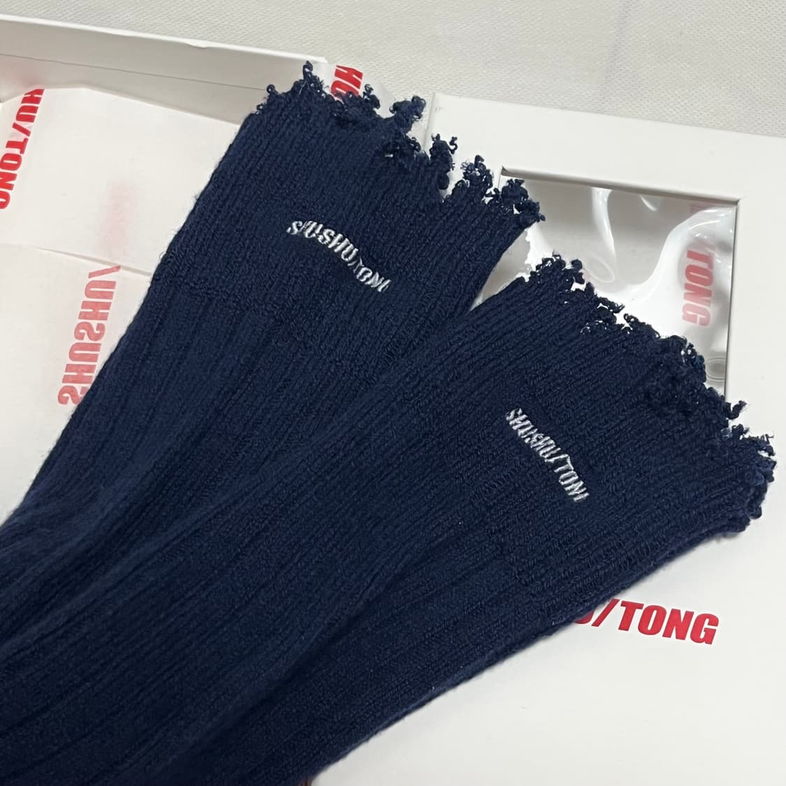 [F]슈슈통 26ss 로고 삭스 부츠/네이비 상품이미지2