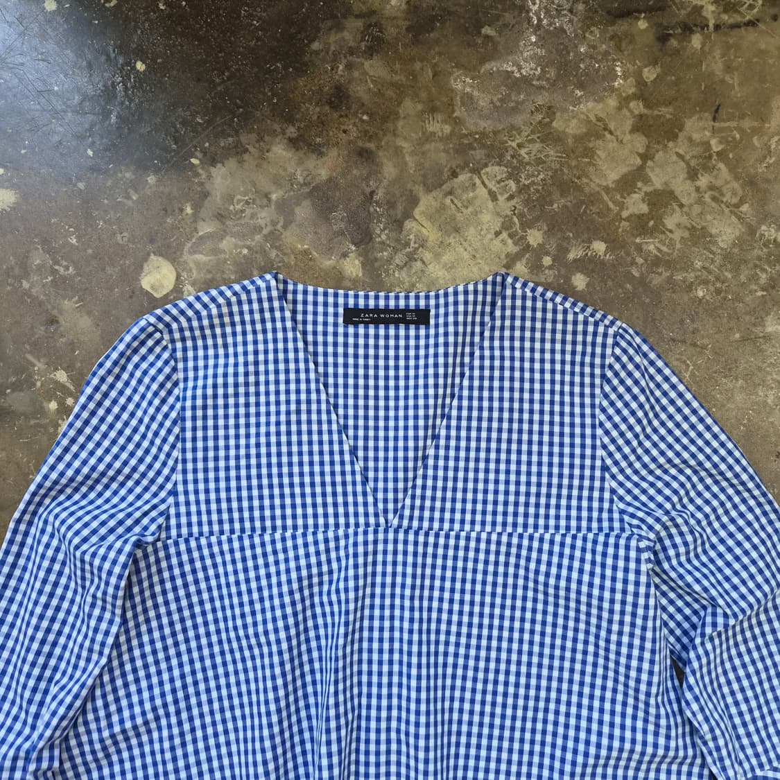 m) ZARA 자라 퍼프소매 깅엄체크 블라우스 셔츠 상품이미지3