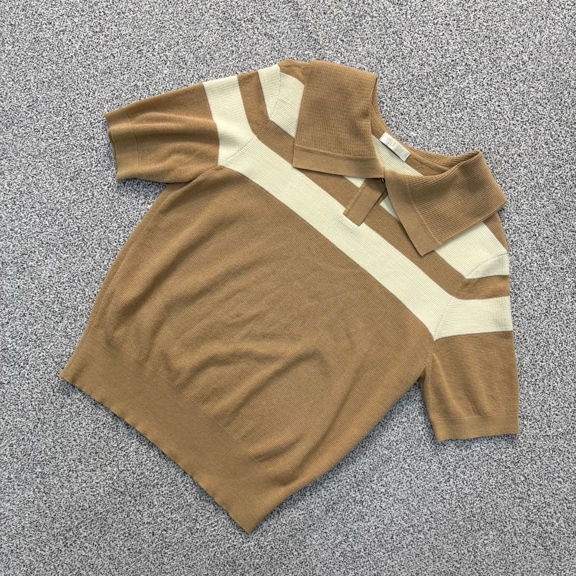 90 SJSJ 여성 울 반팔 카라 니트 0331J 상품이미지1