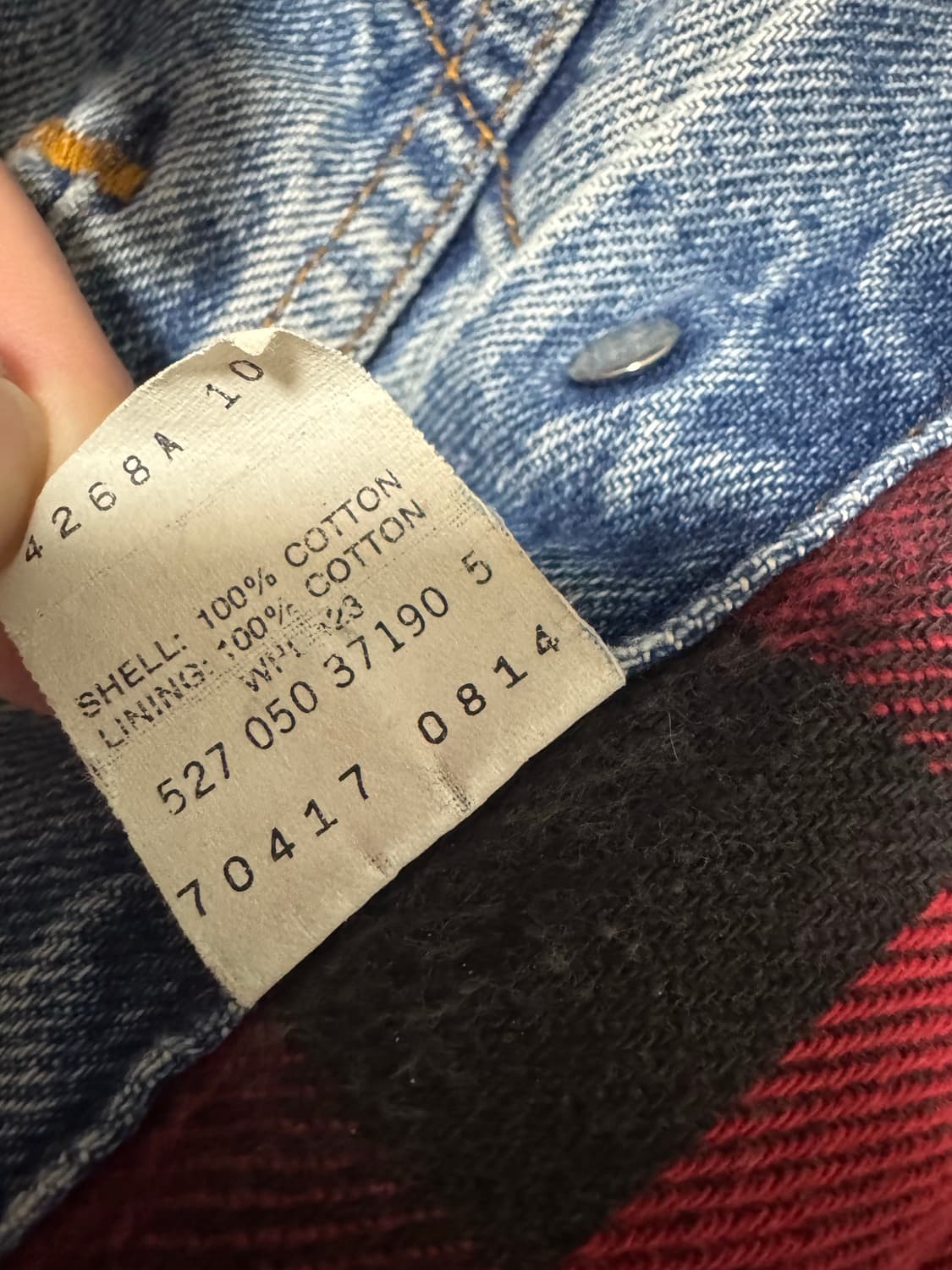 90s USA 미국 리바이스 빈티지 데님트러커 플란넬 자켓 L 상품이미지6