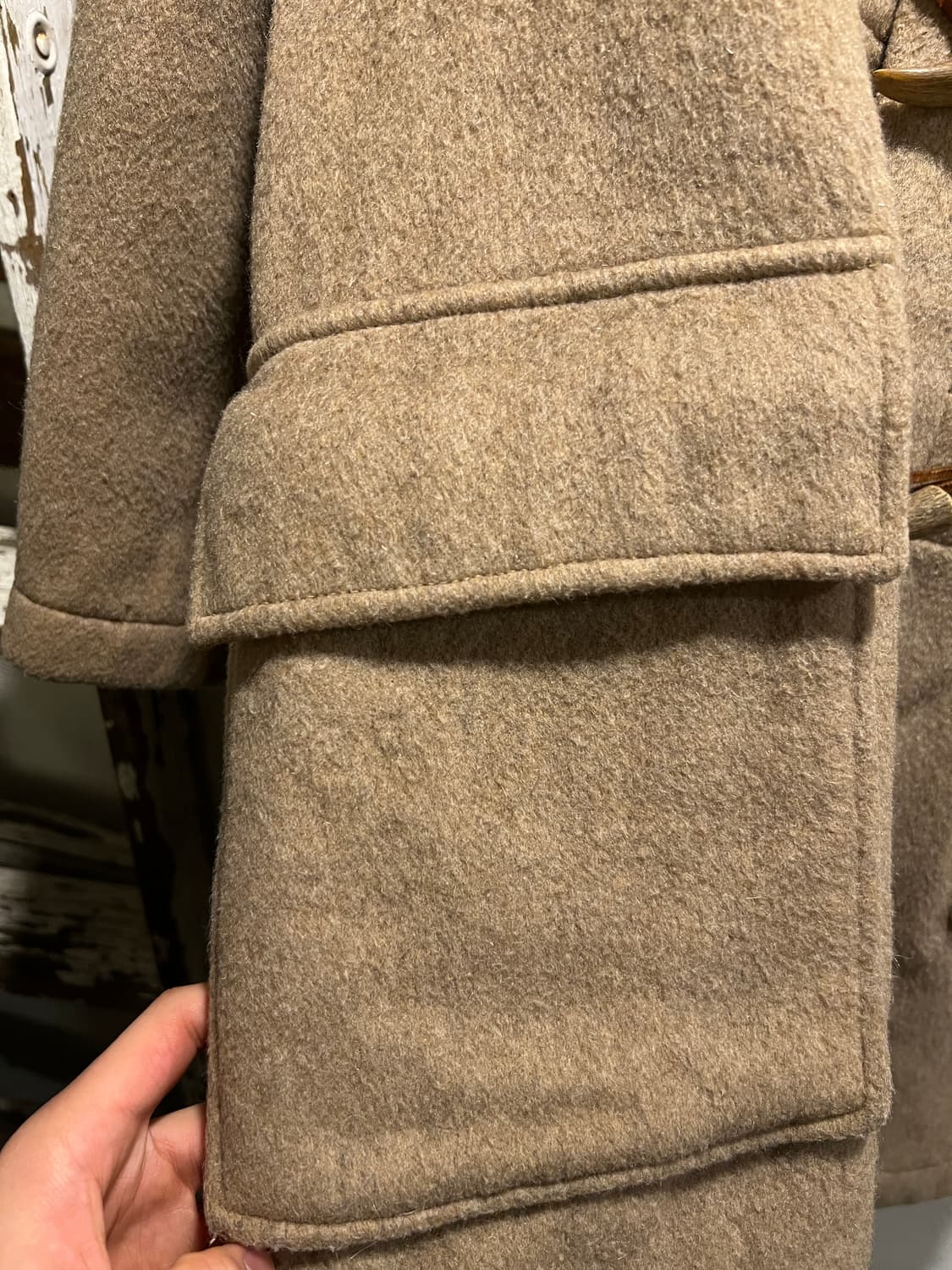 [S]90's Gloverall 글로버올 우먼스 베이지 울 더플 코트 상품이미지4