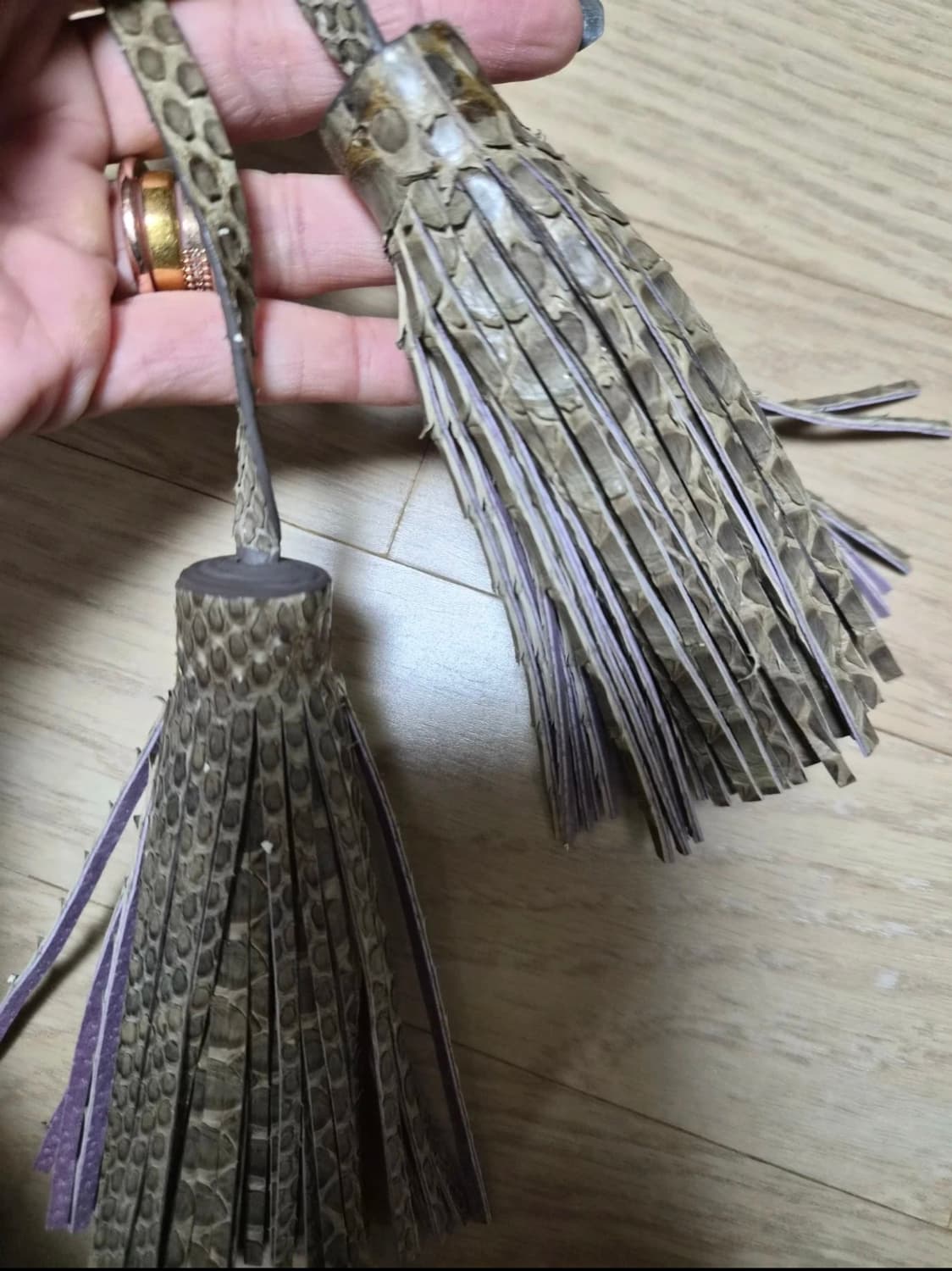 리얼 파이톤 (뱀피) 태슬 장식 (미사용) 상품이미지5